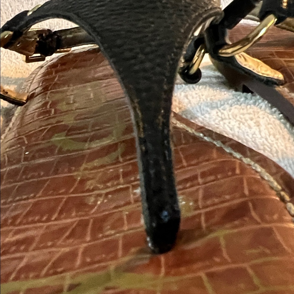 Sam Edelman Black Leather Thong Sandals - Picture 8 of 9